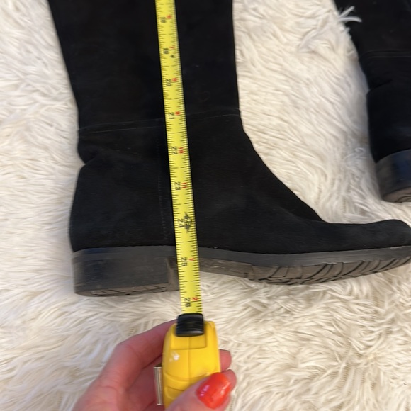Stuart Weitzman Black Suede Over the Knee Foldover Boots women’s 6 - Picture 10 of 12